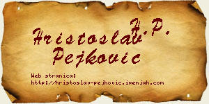 Hristoslav Pejković vizit kartica